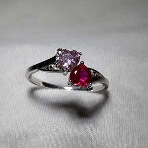 .925 Sterling Double Heart Ring